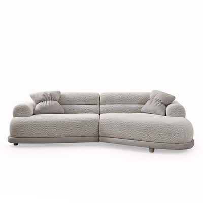 Calibra 4 Seater Fabric Sofa -Light Brown/Grey