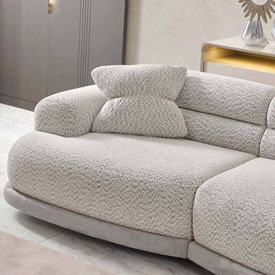 Calibra 4 Seater Fabric Sofa -Light Brown/Grey