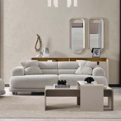 Calibra 3-Seater Fabric Sofa - Light Grey - With 2-Year Warranty