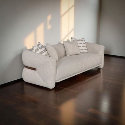 Velarion 3 Seater Fabric Sofa - Light Grey