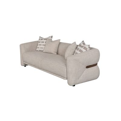 Velarion 3 Seater Fabric Sofa - Light Grey