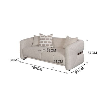 Velarion 2 Seater Fabric Sofa - Light Grey