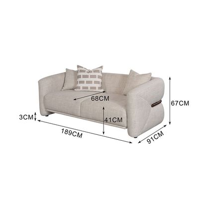 Velarion 2 Seater Fabric Sofa - Light Grey