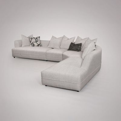Riveror Sectional Fabric Corner Sofa - Beige