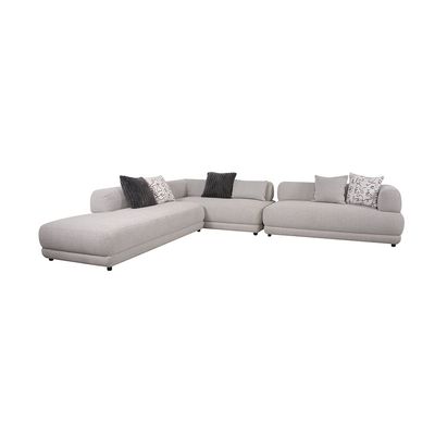Dustin Sectional Fabric Corner Sofa - Light Grey