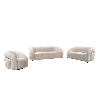 Quintin 3 Seater Fabric Sofa - Beige