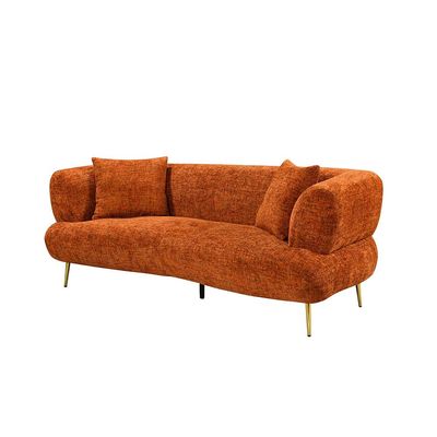 Feraz 3 + 2 Fabric Sofa Set - Orange - With 2-Year Warranty