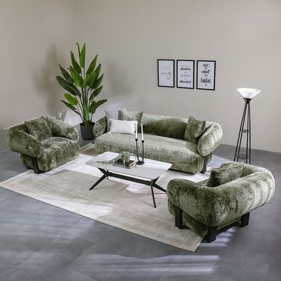 Trinity Fabric 3+1+1 Seater Sofa Set - Green Trinity Fabric 3+1+1 Seater Sofa Set - Green