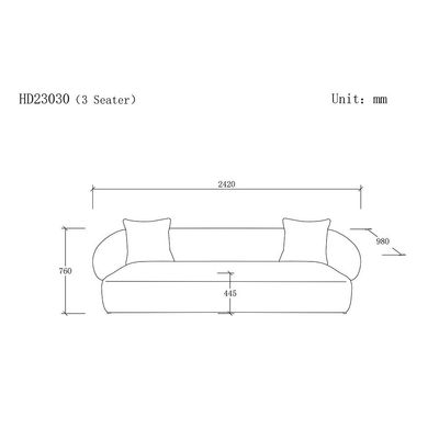 Trinity Fabric 3 Seater Sofa - Green