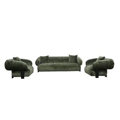 Trinity Fabric 3 Seater Sofa - Green