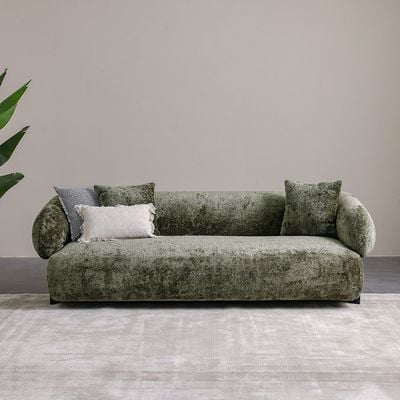 Trinity Fabric 3 Seater Sofa - Green