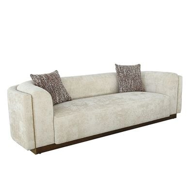 Lizeth Fabric 3+3+1+1 Seater Sofa Set - Beige/Light Brown / Gold