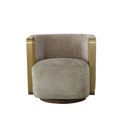 Lizeth Fabric 1 Seater Sofa - Light Brown / Gold