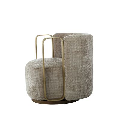 Lizeth Fabric 1-Seater Sofa - Light Brown/Gold - With 2-Year Warranty 