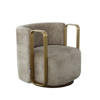 Lizeth Fabric 1-Seater Sofa - Light Brown/Gold - With 2-Year Warranty 