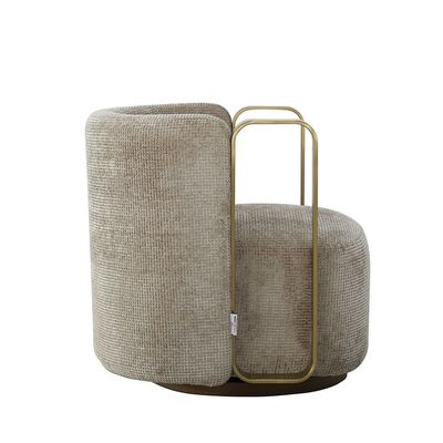 Lizeth Fabric 1-Seater Sofa - Light Brown/Gold - With 2-Year Warranty 