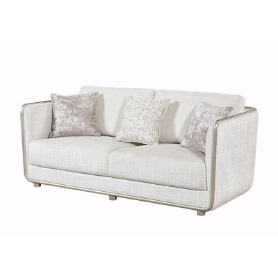 Niferu 3+2+1 Seater Fabric Sofa - Beige / Brown