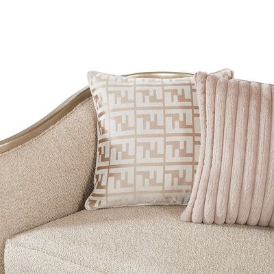 Arwanda 4+2+1+1 Seater Fabric Sofa Set - Beige / Brown