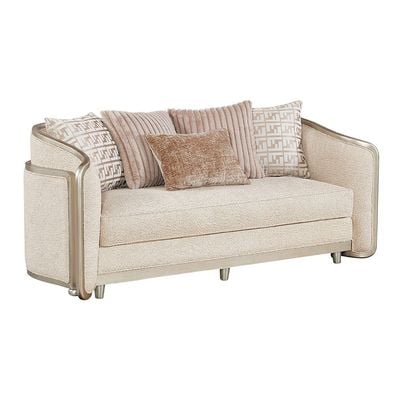 Arwanda 2 Seater Fabric Sofa - Beige / Brown