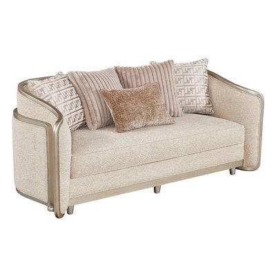 Arwanda 2 Seater Fabric Sofa - Beige / Brown