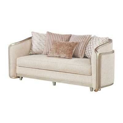 Arwanda 2 Seater Fabric Sofa - Beige / Brown