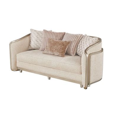 Arwanda 2 Seater Fabric Sofa - Beige / Brown