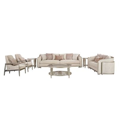 Arwanda 4 Seater Fabric Sofa - Beige / Brown