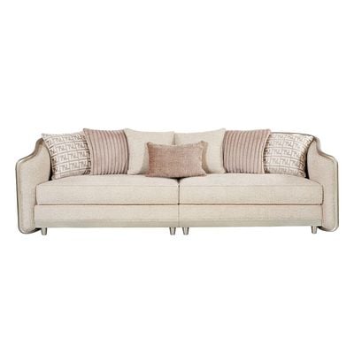 Arwanda 4 Seater Fabric Sofa - Beige / Brown