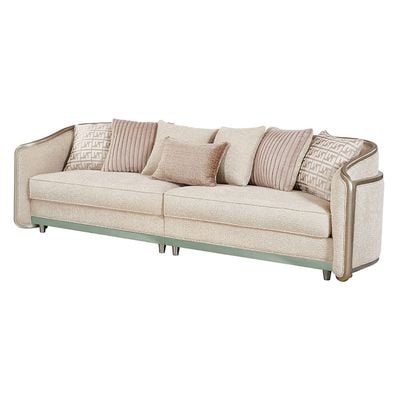 Arwanda 4 Seater Fabric Sofa - Beige / Brown