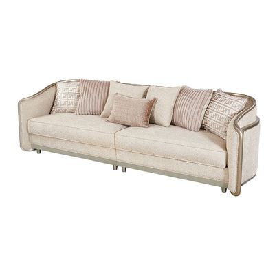 Arwanda 4 Seater Fabric Sofa - Beige / Brown