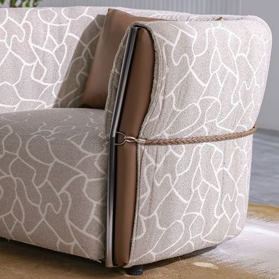 Union 1 Seater Fabric Sofa -  Beige / Brown