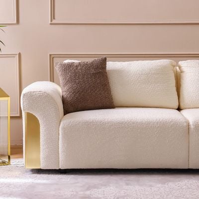 Cooper 3 Seater Fabric Sofa -  Beige / Brown