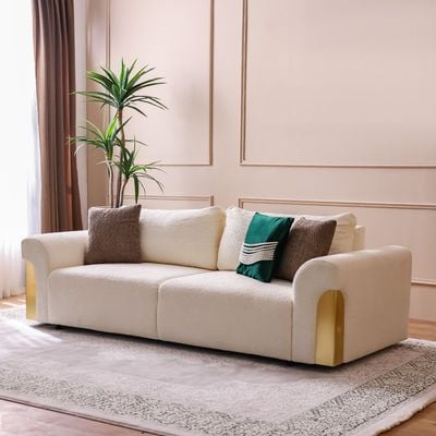 Cooper 3+1+1 Seater Fabric Sofa Set -  Beige / Brown