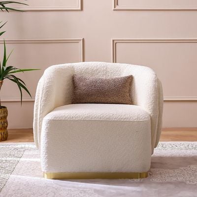 Cooper 1 Seater Fabric Sofa -  Beige / Brown