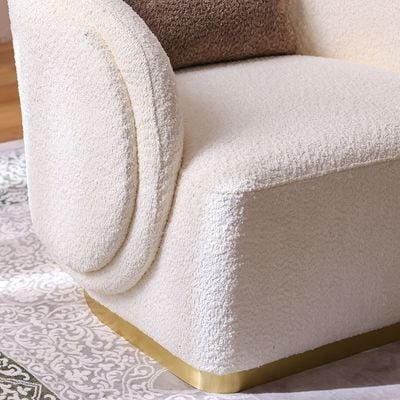 Cooper 1 Seater Fabric Sofa -  Beige / Brown