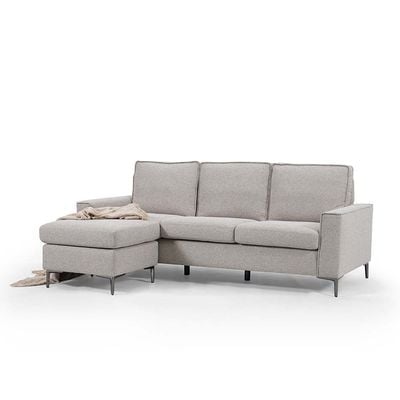 Soderman Reversible Corner Fabric Sofa - Light Grey - With 2-Year Warranty