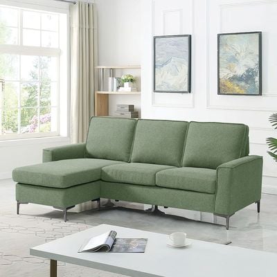 Soderman 3-Seater Reversible Corner Fabric Sofa - Light Green - With 2-Year Warranty