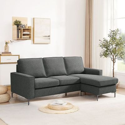 Soderman 3-Seater Reversible Corner Fabric Sofa - Grey - With 2-Year Warranty