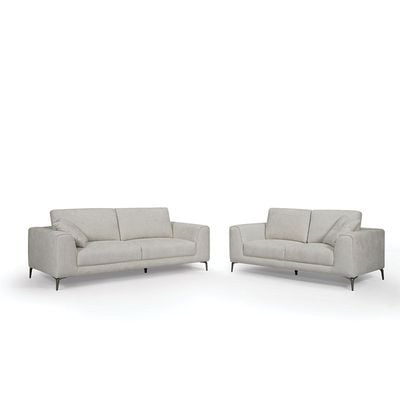 Darcia 5-Seater Fabric Sofa Set - Light Grey - With 2-Year Warranty