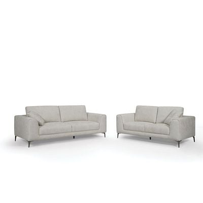 Darcia 3 + 2 Fabric Sofa Set - Light Grey