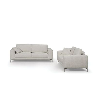 Darcia 3 + 2 Fabric Sofa Set - Light Grey