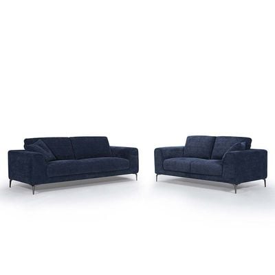 Darcia 3 + 2 Fabric Sofa Set - Blue