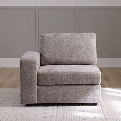 Odum 1-Seater Fabric Sofa with Left Arm - Brown - With 2-Year Warranty