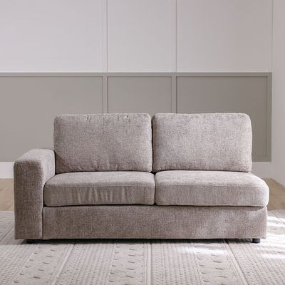 Odum 2-Seater Fabric Sofa with Left Arm - Brown - With 2-Year Warranty