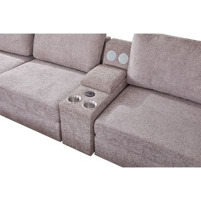 Odum 2-Seater Fabric Sofa with Right Arm - Brown - With 2-Year Warranty