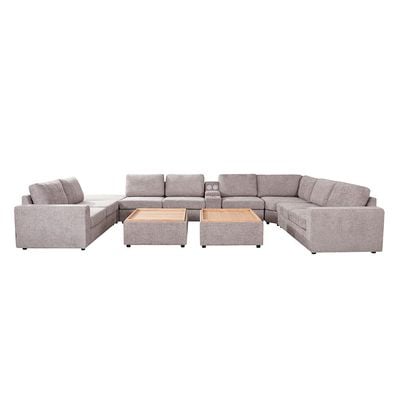 Odum 2-Seater Fabric Sofa with Right Arm - Brown - With 2-Year Warranty