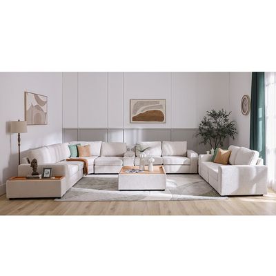 Odum 8 Seater Modular Sectional Sofa Set- Grey / White