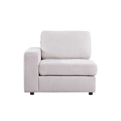 Odum 1-Seater Fabric Sofa with Left Arm - Grey/White - With 2-Year Warranty