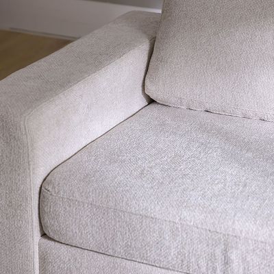 Odum 1-Seater Fabric Sofa with Left Arm - Grey/White - With 2-Year Warranty