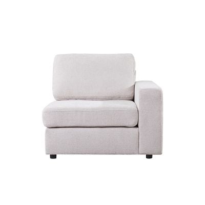 Odum 1-Seater Fabric Sofa with Right Arm - Grey/White - With 2-Year Warranty